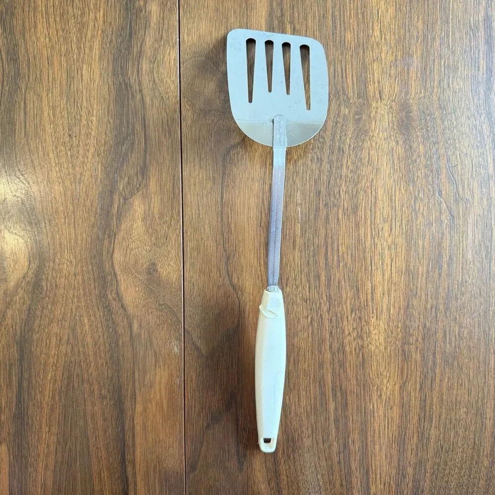 Foley Slotted Spatula Slanted Chrome Plated Almond Handle 12.5